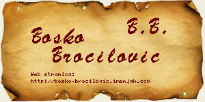 Boško Broćilović vizit kartica